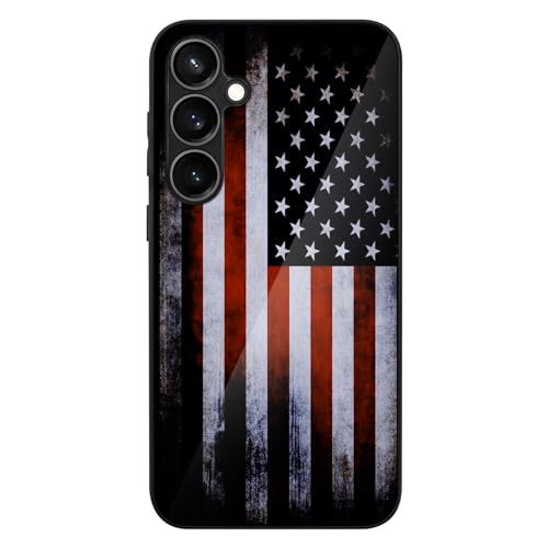 Compatible with Samsung Galaxy S24 Case American Flag Pattern | Anti-Scratch Hard PC Back, Non-Slip Soft TPU Sides, Shockproof Protection Cover - color: American Flag, size: Samsung Galaxy S24