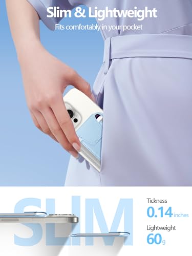 Miroddi for MagSafe Wallet with Privacy Flap, Strongest Magnetic Wallet | 7 Cards Holder, RFID Blocking, Leather Magnetic Phone Wallet for iPhone 17/16/15/14/13/12 Series and Pixel 10 Series - color: White Ice