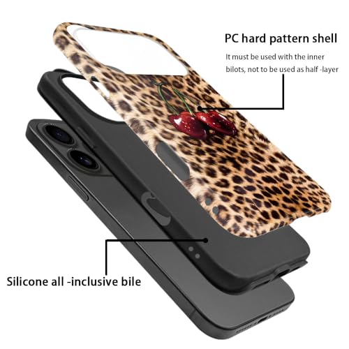 Compatible with iPhone 17 Pro,Anti-Scratch Glossy Case Cover,Cherry Leopard Animal Cheetah - color: Cherry Leopard Animal Cheetah, size: IPhone 17 Pro