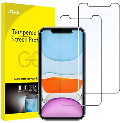 JETech Screen Protector for iPhone 11/XR, 2-Pack | HD Clear, Face ID Compatible, Anti-Scratch Glass - size: iPhone 11/XR
