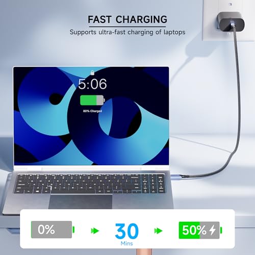 40Gbps USB C to USB C high Speed Cable Compatible with Thunderbolt 4/3,USB 4 Data Cable 3.3FT/1M, USBC Monitor Cord 8K/4K Video Display & 240W PD Fast Charging. - size: 3.3FT