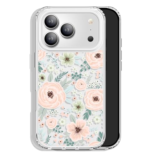 GYZYA for iPhone 17 Pro Case Clear 6.3 Inch with Design, Protective Slim TPU Cover + Shockproof Bumper for Women and Girls (Chic Flowers) - color: Flowers010, size: iPhone 17 Pro (6.3 inch)