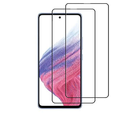 for Galaxy A53 5G Full Coverage Screen Protector Glass, [2 Pcs] Black Silk Anti-Scratch Easy to Install Tempered Glass Protective Film for Samsung Galaxy A53 5G (6.5-inch)