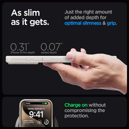 Spigen for iPhone 15 Pro Case, Ultra Hybrid MagFit [Anti-Yellowing] [Compatible with Magsafe] - Frost Natural Titanium - color: Frost Natural Titanium, size: iPhone 15 Pro