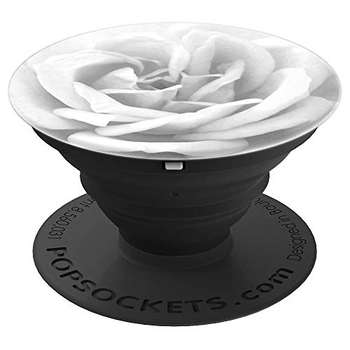 White Rose Flower, Vibrant Floral Design PopSockets PopGrip: Swappable Grip for Phones & Tablets PopSockets Adhesive PopGrip - style: Adhesive PopGrip