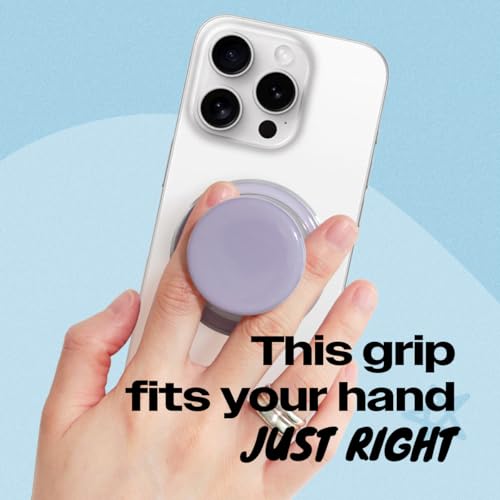 OnTheGrip Cute Solid Macaron Color Round Shape Collapsible Mobile Phone Grip Stand Holder for Smartphone Tablet Cell Phone Accessory (Lavender)