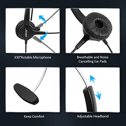 AGPTEK® Hands-Free Call Center Noise Cancelling Corded Headset - size: Monaural Headset