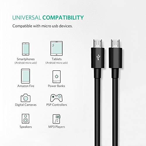 Duttek USB to Micro USB Splitter Cable, 3 in 1 USB 2.0 A Male to Three Micro USB Male 1 to 3 Sync Charging Cable Adapter Cord (25CM/10 Inch) - color: Black, style: 3 in 1