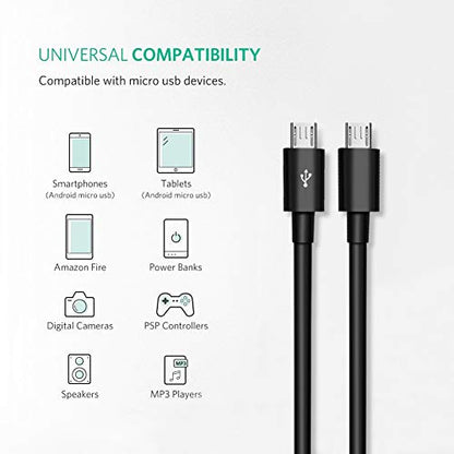 Duttek USB to Micro USB Splitter Cable, 3 in 1 USB 2.0 A Male to Three Micro USB Male 1 to 3 Sync Charging Cable Adapter Cord (25CM/10 Inch) - color: Black, style: 3 in 1