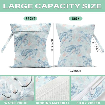 Turtle Wet Dry Bags for Diaper Waterproof Swimsuit Washable Reusable Bag for Beach Diapers Dirty Yoga Gym Clothes Plant Gifts for Men Women Friend - color: Turtle2