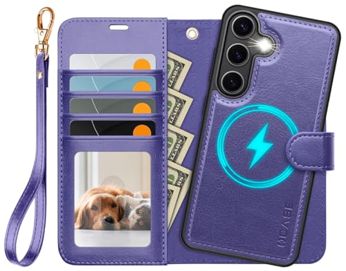 OCASE for Samsung Galaxy S25+ Plus Detachable Wallet Case, Purple | 2-in-1, Card Holder, RFID Blocking, Stand, Wrist Strap, Shockproof, Wireless Charging, Magnetic, PU Leather Flip Phone Cover - color: Purple, size: Samsung Galaxy S25 Plus