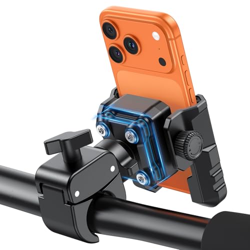 OMOTON BK01 Anti-Vibration Bike Phone Mount, Quick Lock for Riders - color: 1-Black
