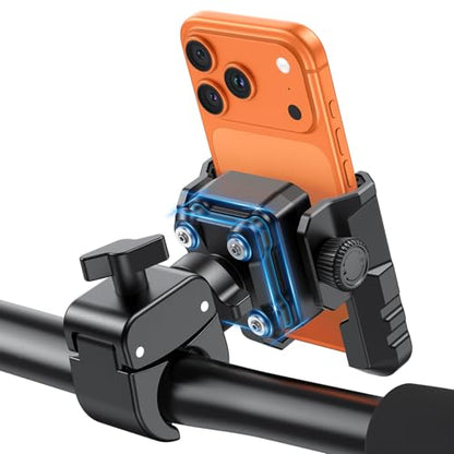OMOTON BK01 Anti-Vibration Bike Phone Mount, Quick Lock for Riders - color: 1-Black
