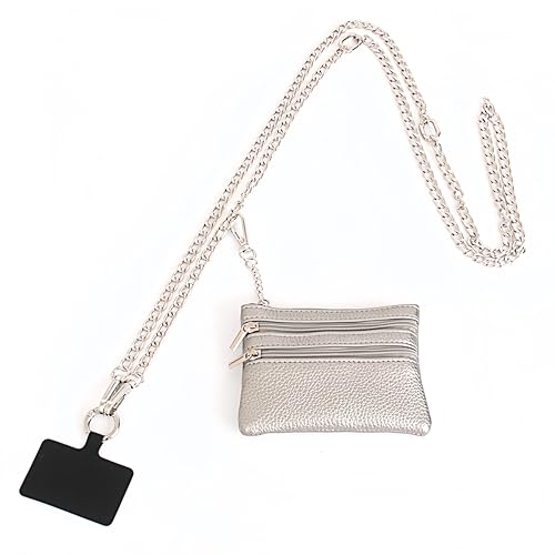 Clip and Go Strap for Phone with Wallet Crossbody - color: Sliver