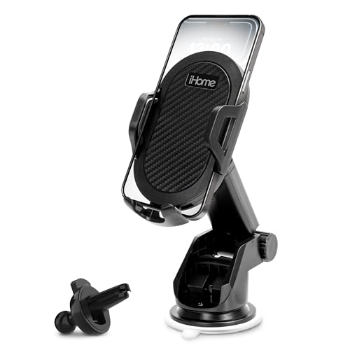 iHome Car Mount, Dashboard/Windshield/Vent Mount, Swivel Neck, Silicone Grip, Adjustable Mount Arm with Suction Cup Base (Universal Car Mount) - style: Universal Car Mount