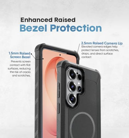 MOTIVE Heavy Duty Case for Samsung Galaxy s26 Ultra, Belt Clip | 6.9" | Bunker Series, Military Grade Multi-Layer Protection, PC/TPU Build, Sealed Port Cover, Compatible with MagSafe Qi2 Charging - size: s26 Ultra