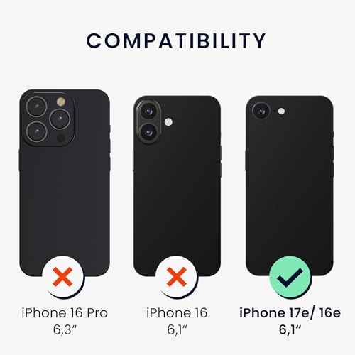 kwmobile TPU Silicone Case Compatible with Apple iPhone 17e / iPhone 16e - Case Soft Cover - Don't Touch My Phone White/Black - size: iPhone 17e / iPhone 16e