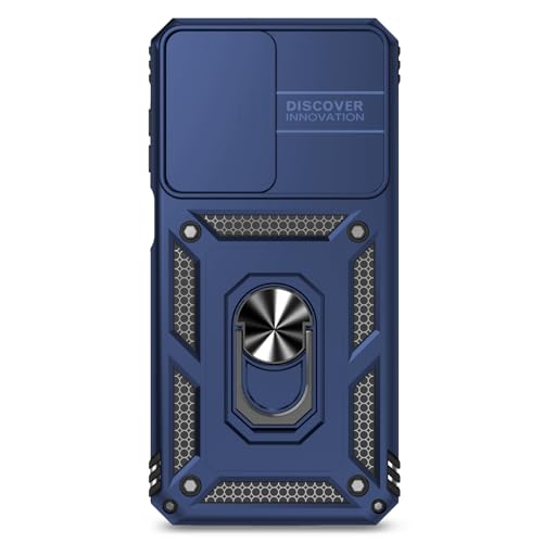 for Samsung Galaxy A17 / Galaxy A26 5G Case, with Slide Camera Cover HD Screen Protector [Military Grade Drop Tested] Ring Holder Kickstand Protective Phone Case for Samsung Galaxy A17, Navy Blue - color: Navy Blue w/ Slide Camera 2nd gen. Military Grade