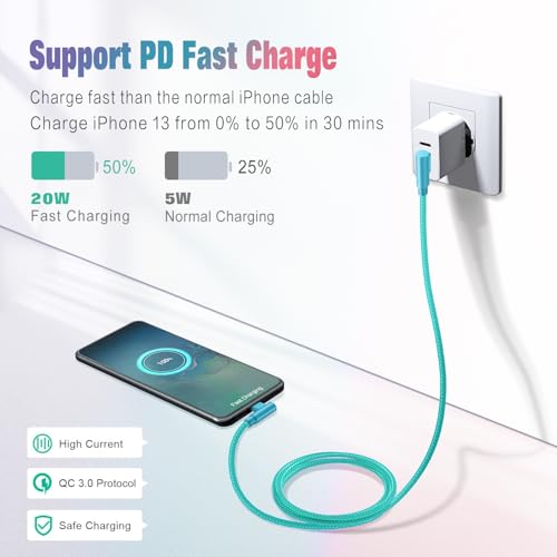 iPhone Charger Apple MFi Certified 3Pack 6FT Lightning Cable for iPhone 14 - size: 6FT