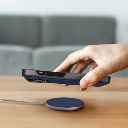 Dreem Empower Magnetic Wireless Charger Pad – Compatible with MagSafe for iPhone 18/17/16/15/14/13/12 & Qi-Certified Devices – Premium Vegan Leather [Royal] - color: Royal