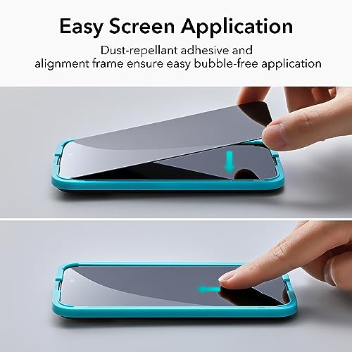 ESR 3+1 Pack for iPhone 15 Pro Max Privacy Screen Protector, Align Frame