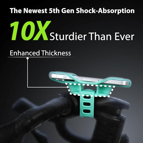 Bone Bike Tie 5 Pro, Universal Bike Phone Stem Mount for 4.7"-7.2" Phones - color: Turquoise - Bike Tie 5 Pro