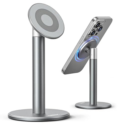 Nulaxy Magnetic Full Aluminum Cell Phone Stand with 360 Rotating Adjustment - color: A-Gray