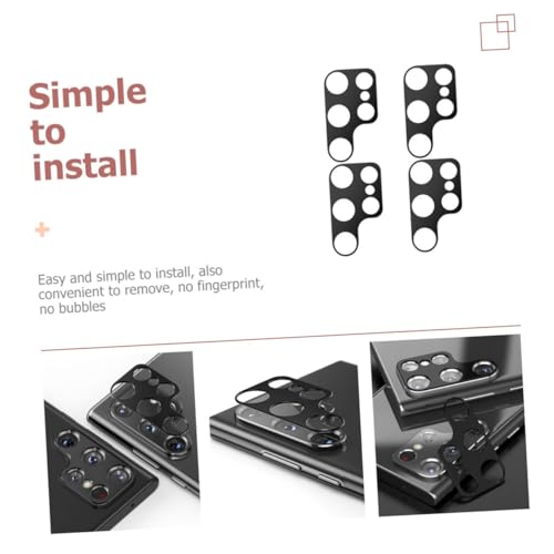 Mipcase 4pcs Scratch Camera Lens Protectors for Metal Rear Lens Cover Easy Installation Bubble Screen Film