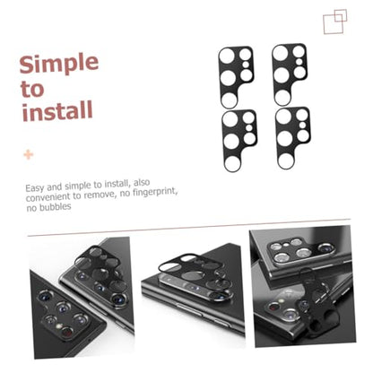 Mipcase 4pcs Scratch Camera Lens Protectors for Metal Rear Lens Cover Easy Installation Bubble Screen Film