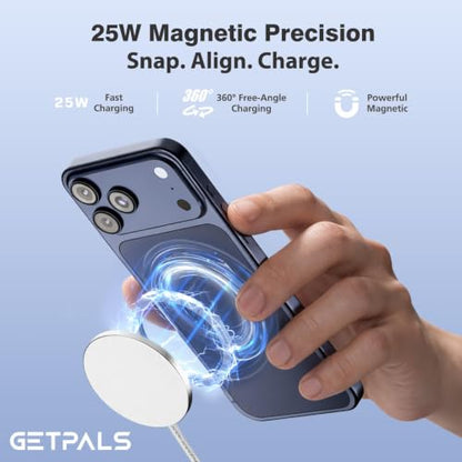 25W Magnetic Portable Fast Wireless Charging Pad for Apple iPhone Series - color: 2White