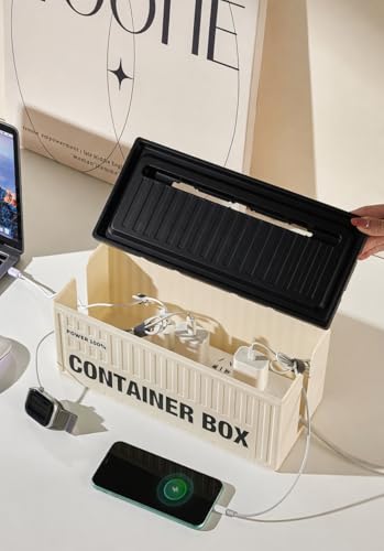 Cable Management Box for Power Strips, Large Cord Organizer