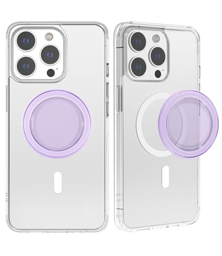 metisinno Magnetic Base Compatible with PopSocket Phone Grips and iPhone MagSafe Cases, Purple Translucent - color: Purple Translucent