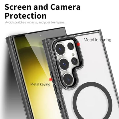 Lunivop for Samsung Galaxy s24 Ultra Case Hard [Compatible with Magsafe Wireless Charging] Yellowing Resistant Magnetic Cover Clear para S 24 Ultra 6.8 '' 5G 2024 Rugged Best Phone Cases Black - color: Black, size: Compatible with Samsung Galaxy S24 Ultra