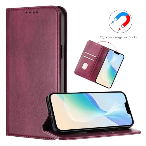 Bumper Case Compatible with Galaxy A20E, Leather Phone Case with RFID Blocking Card Holder Ultra Slim Cover Protective Scratch Resistant Case Leather Wallet Compatible with Samsung Galaxy A20E/A10E - color: Red