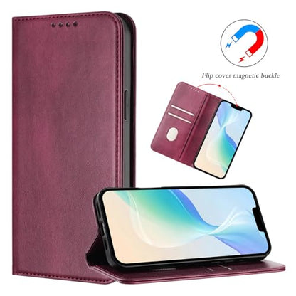 Bumper Case Compatible with Galaxy A20E, Leather Phone Case with RFID Blocking Card Holder Ultra Slim Cover Protective Scratch Resistant Case Leather Wallet Compatible with Samsung Galaxy A20E/A10E - color: Red