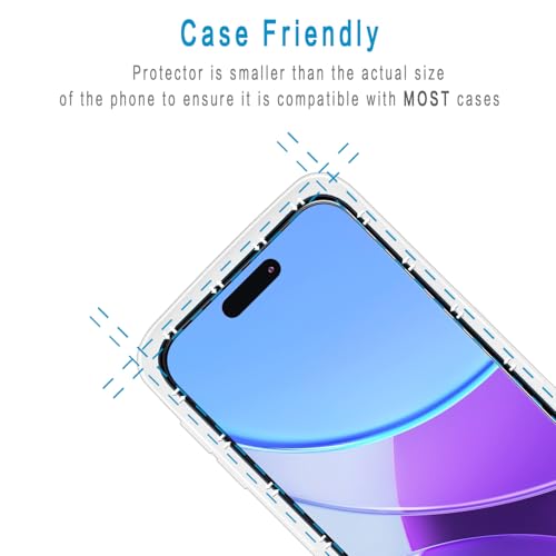 2+2 Pack Screen Protector for iPhone 15 Pro Max Tempered Glass - size: (Standard)iPhone 15 Pro Max 6.7 Inch