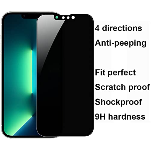 2 Pack 360 Degree Privacy Tempered Glass Suit for iPhone 14 Plus/iPhone 13 Pro Max Anti-Spy 4 Directions Screen Protector Film 4 Sides Anti-Peeping Anti-scratch 6.7 inch - size: For iPhone 13 Pro Max/ iPhone 14 Plus