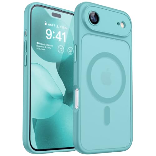 CANSHN Magnetic Compatible with iPhone Air Case, Light Green | Full Camera Protection, Compatible with MagSafe, Translucent Matte, Military-Grade Protection, Scratch Resistant, Slim Fit - color: Teal, size: iPhone Air (6.9 Inch,1 Lens)