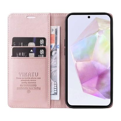 Compatible with Samsung Galaxy S25 FE Wallet Case PU Leather Flip Folio Case with Card Holder Magnetic Closure Shockproof Protective Phone Cover Rose Gold - color: Rose Gold, size: Samsung S25 FE