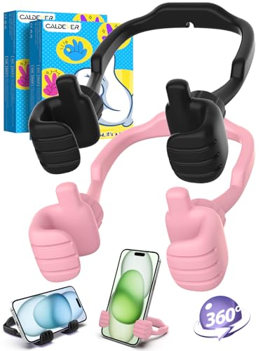 Stocking Stuffers for Teen Girl Wife Women Adult Thumbs Up Cell Phone Stand - color: Black & Pink