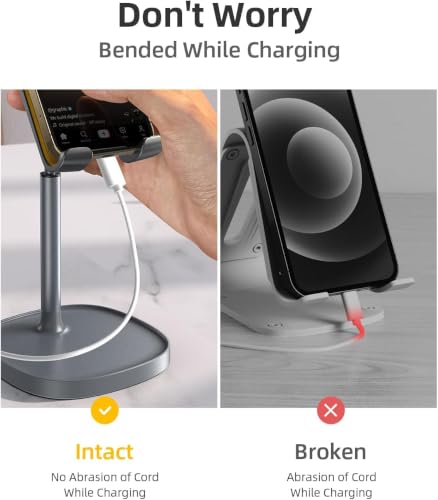 LISEN Cell Phone Stand Phone Holder for Desk, Gaming for Nintendo Switch - color: Gray