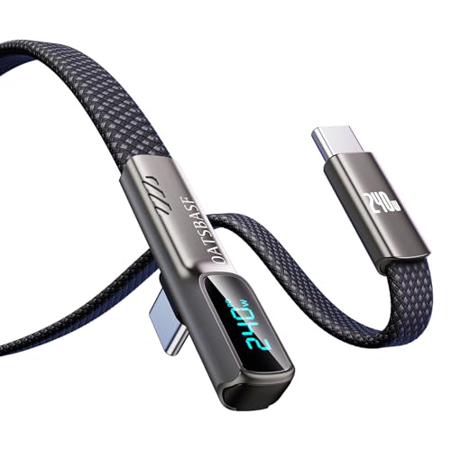 240W USB C to C Cable with LED Display, Right Angle Type-C Cable