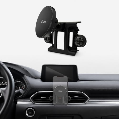 Car Phone Holder for 2017–2025 Mazda CX5 Accessories, Custom-Fit Magnetic Car Phone Mount with Strong Magnetic Hold, 360° Adjustable Phone Holder for iPhone 12–17 Series and Most Smartphones - style: Magnetic holder
