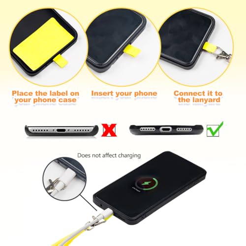 ELANE 8 Pieces Cell Phone Holder Around Neck,Adjustable Crossbody Phone Strap,Cell Phone Lanyard Crossbody Phone Lanyard - color: Yellow