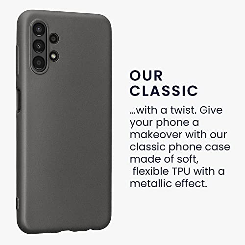 kwmobile Case Compatible with Samsung Galaxy A13 4G Case - Soft Slim Metallic TPU Silicone Cover - Metallic Grey - color: Metallic Grey, size: Galaxy A13 4G