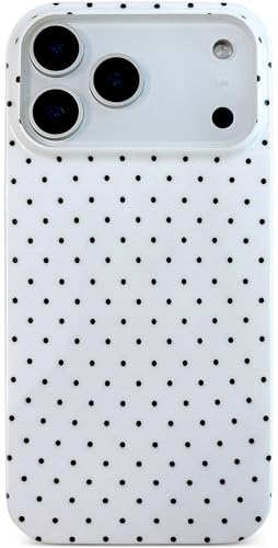 Qokey Compatible with iPhone 17 Pro Max Case, Black Polka Dot TPU Glossy Case, Cute Simple Aesthetics Design for Girls Women, Lightweight Soft Slim Protection Fashionable Cover - White - color: Black Dots & White