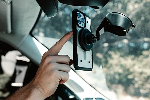 URBAN ARMOR GEAR UAG Case [Updated Ver] Compatible with iPhone 15 Pro Case 6.1" Pathfinder Clear Ice/Silver Built-in Magnet Compatible with MagSafe Charging Rugged Transparent Protective Cover - color: Ice/Silver