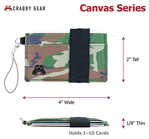 Crabby Wallet - Thin Minimalist Front Pocket Wallet - C3 Canvas Wallet - color: Armyland