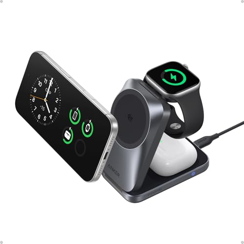 Anker Prime 25W Qi2.2-Certified Palm-Sized 3-in-1 Foldable MagSafe Charger - color: Phantom Gray