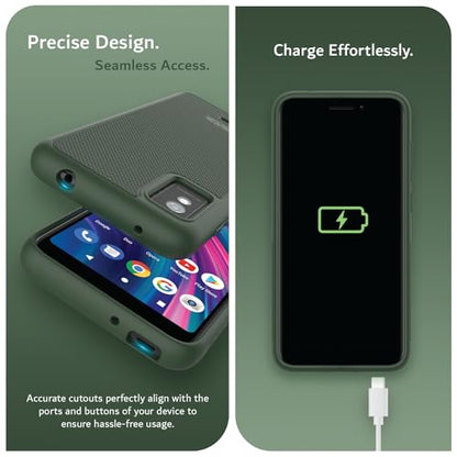 TUDIA LinnGrip Compatible with BLU Studio Mini (2023) Phone Case, [Enhanced Grip] Ultra Slim Fit Shockproof Matte TPU Soft Protective Phone Case Cover (Pine Green) - color: Pine Green